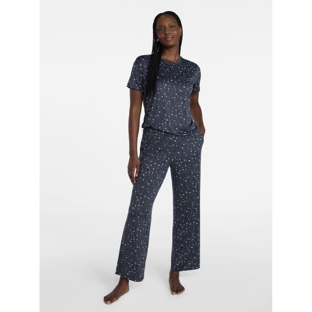 Joyspun Dreamy Soft NEW Women's Sz 2X 18W/20W Pajamas Stars Charcoal PJ's